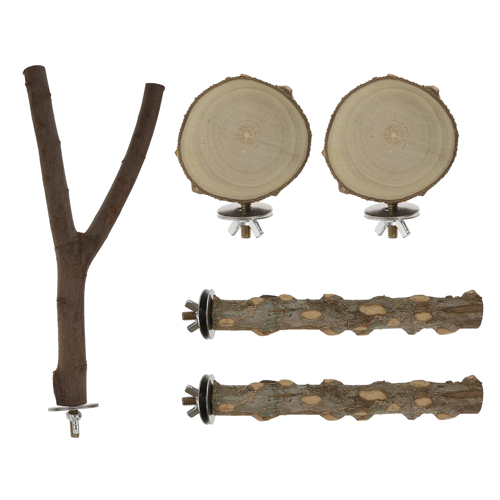 

5 Pcs Wooden Parrot Standing Stick Parrot Standing Rack Bird Standing Rod