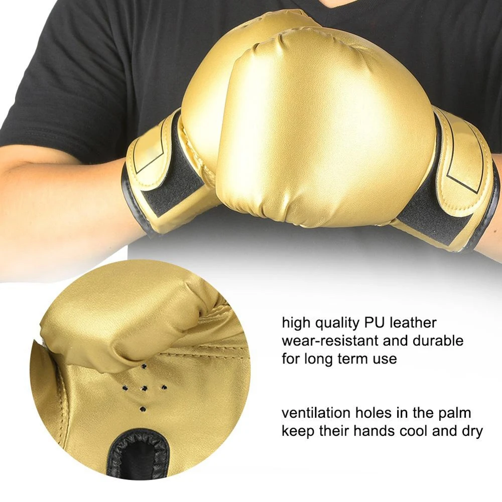 1 Pair Child Boxing Gloves PU Leather Kids Sandbag Punching Sparring Training Mitts Breathable Training Fighting Gloves