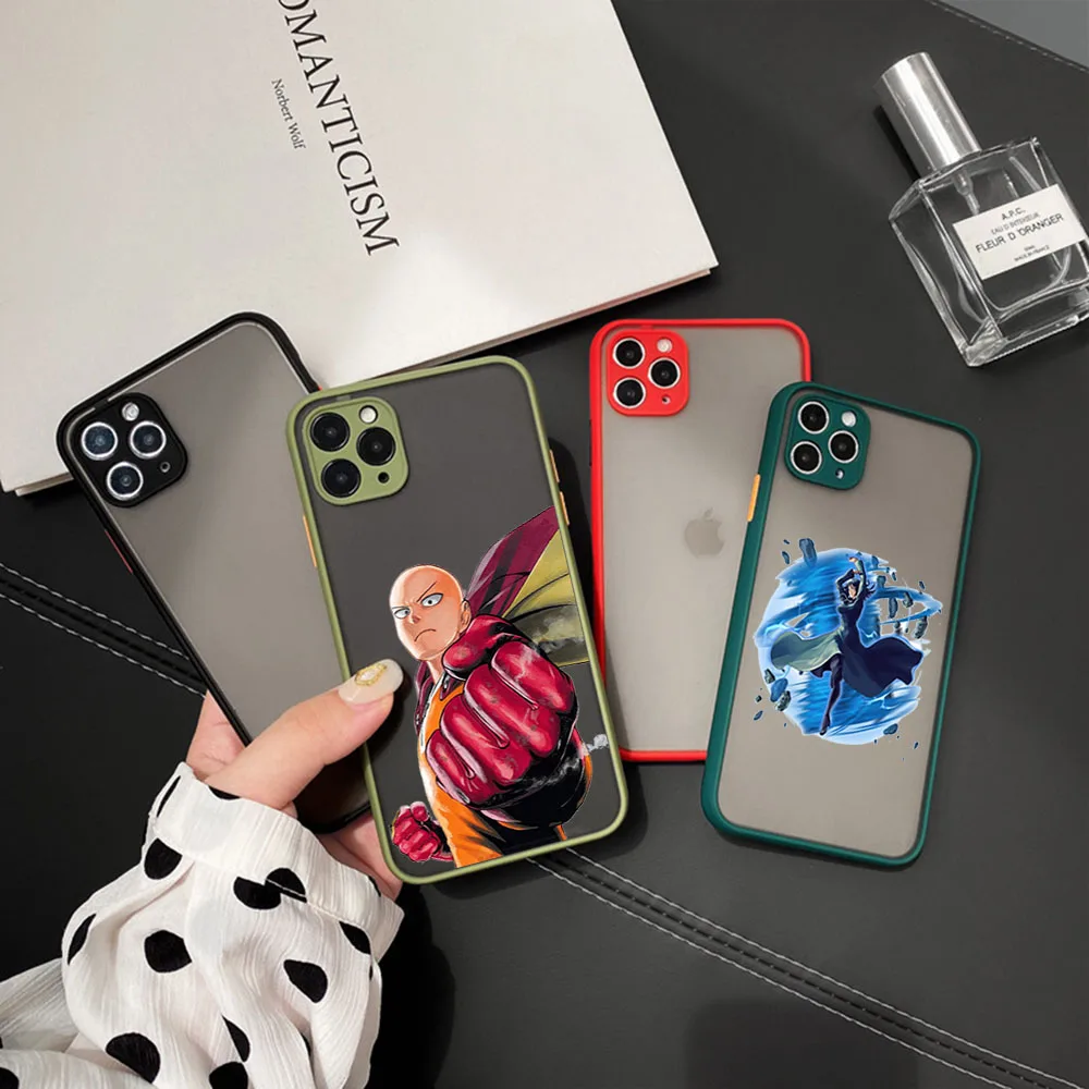 Phone Case For iPhone 16ProMax 15 14 7 8 16 Plus 13 12 11 XR X XS SE One Punch Man Cool Fubuki Translucent Matte Soft Back Cover