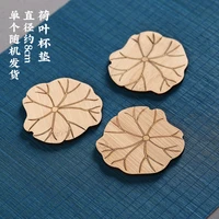 lotus shape drink coasters mat wooden round cup table mat tea coffee mug placemat home decoration kitchen accessories