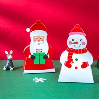 5pcs new year 2023 christmas santa claus candy dragee box gift bags xmas diy cookie candy packaging boxes party wrapping paper