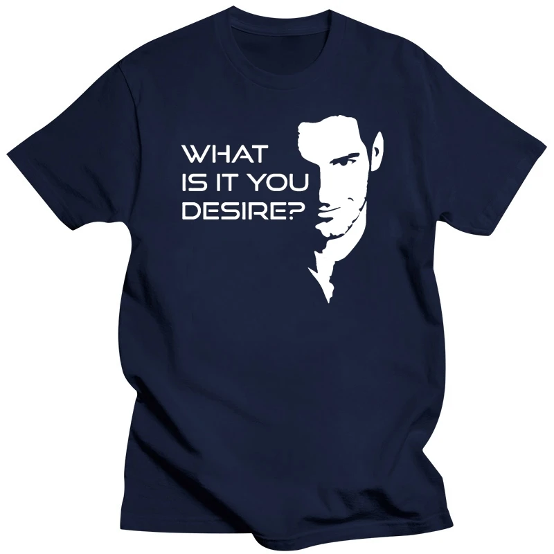 Мужская футболка Lucifer Morningstars What Is It You Desire новые футболки для странного отдыха