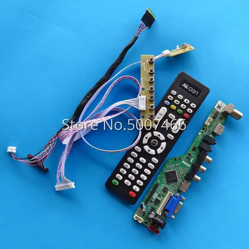 

Fit LP156WH3-TLS1 TLS2 15.6" 1366*768 40Pin LVDS Analog TV Signal Matrix USB HDMI-Compatible VGA AV LCD Driver Control Board Kit
