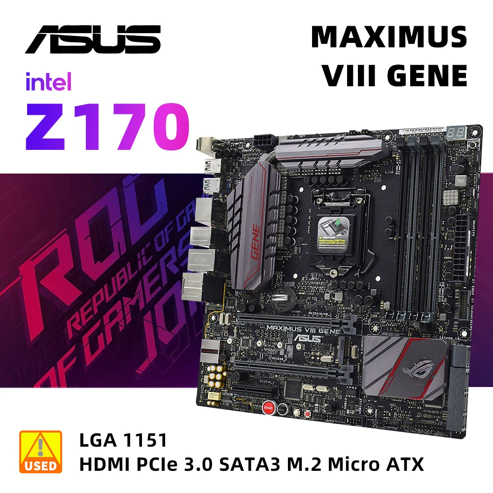 

MAXIMUS VIII INTEL Z170 GENE LGA 1151 SIXTH GENERATION CORE I7/I5/I3/PENTIUM/CELERON 4×DDR4 DIMM 64GB PCI-E 3.0 SATA3 MICRO ATX