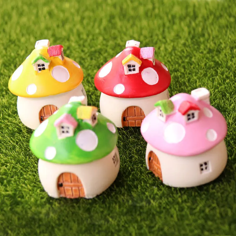 

Moss Micro Landscape Small Ornament Zakka Mediterranean Style Mushroom House Castle Landscape Ornament Ornament