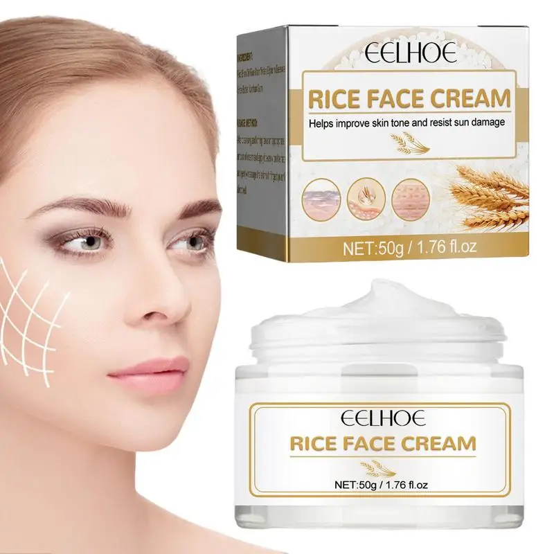 

Rice Cream Long-lasting Hydration Rice Essence Cream For Glowing Look 1.76 Fl.oz Face Moisturizer Skin Care Cream