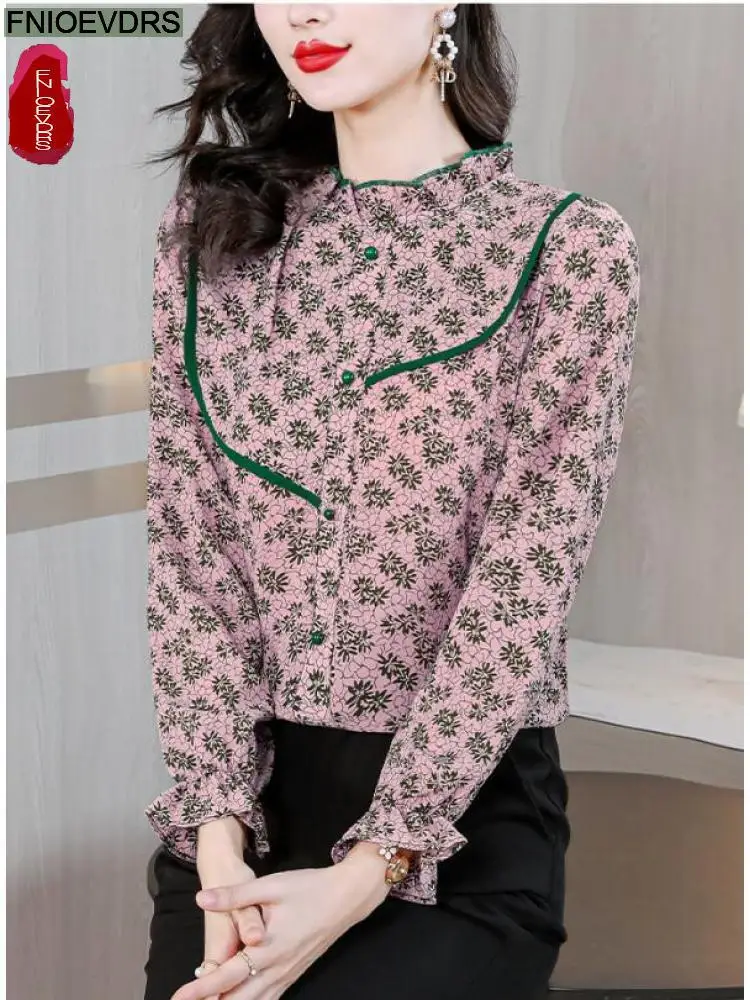 Женская Офисная рубашка в стиле ретро базовая одежда для работы на пуговицах с