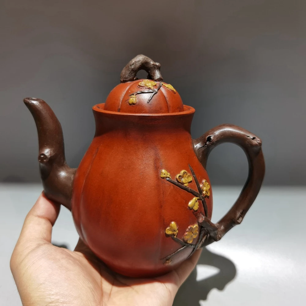 

Chinese Yixing Zisha Clay Teapot color plum blossom Pot Jiang Rong 350ml