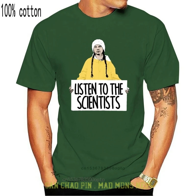 

Футболка Greta Thunberg «Слушайте учеников», черно-синяя для мужчин и женщин, Мужская футболка для спортзала