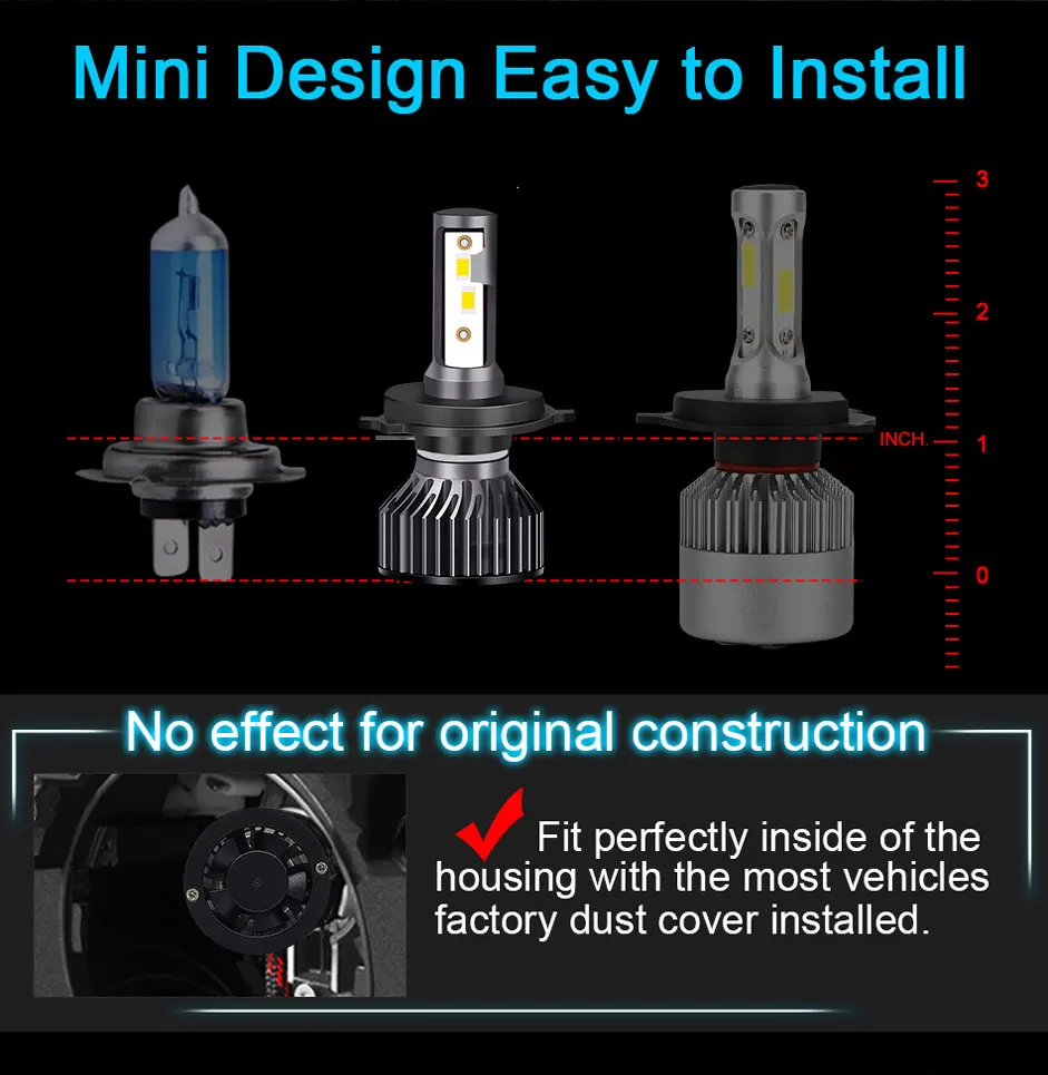 Лампы PANDUK H7 Светодиодный Turbo 160000LM 180W 3570 Chips H1 H4 светодиодный лампы 4300K 6000K 8000K 80000LM 80W