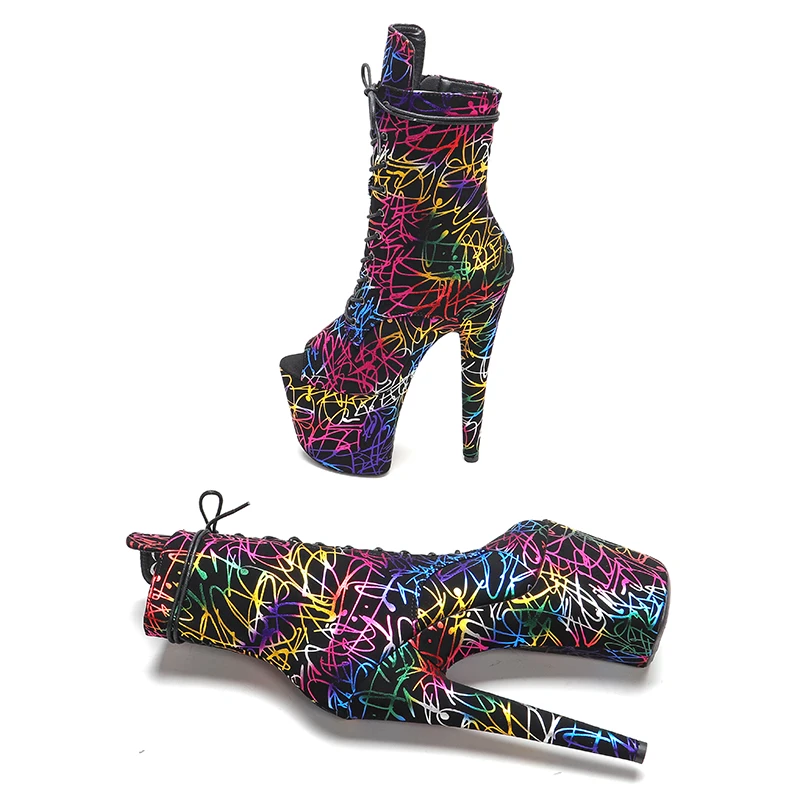 Leecabe  20CM/8inches Pole dancing shoes High Heel Pole Dance boots