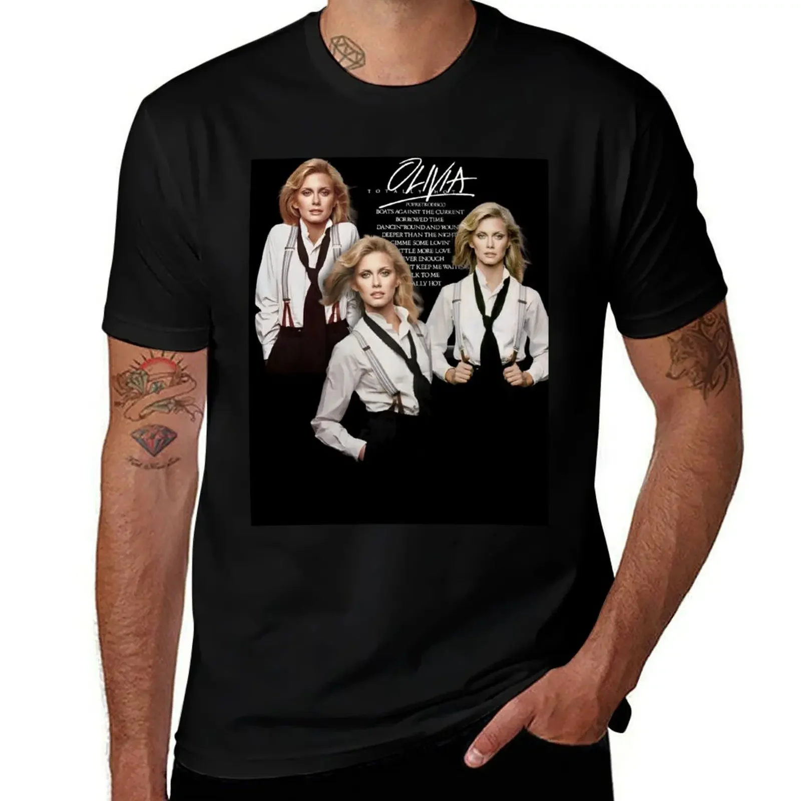 Футболка с принтом Оливии Ньютона и Джона футболка длинным рукавом сексуальная