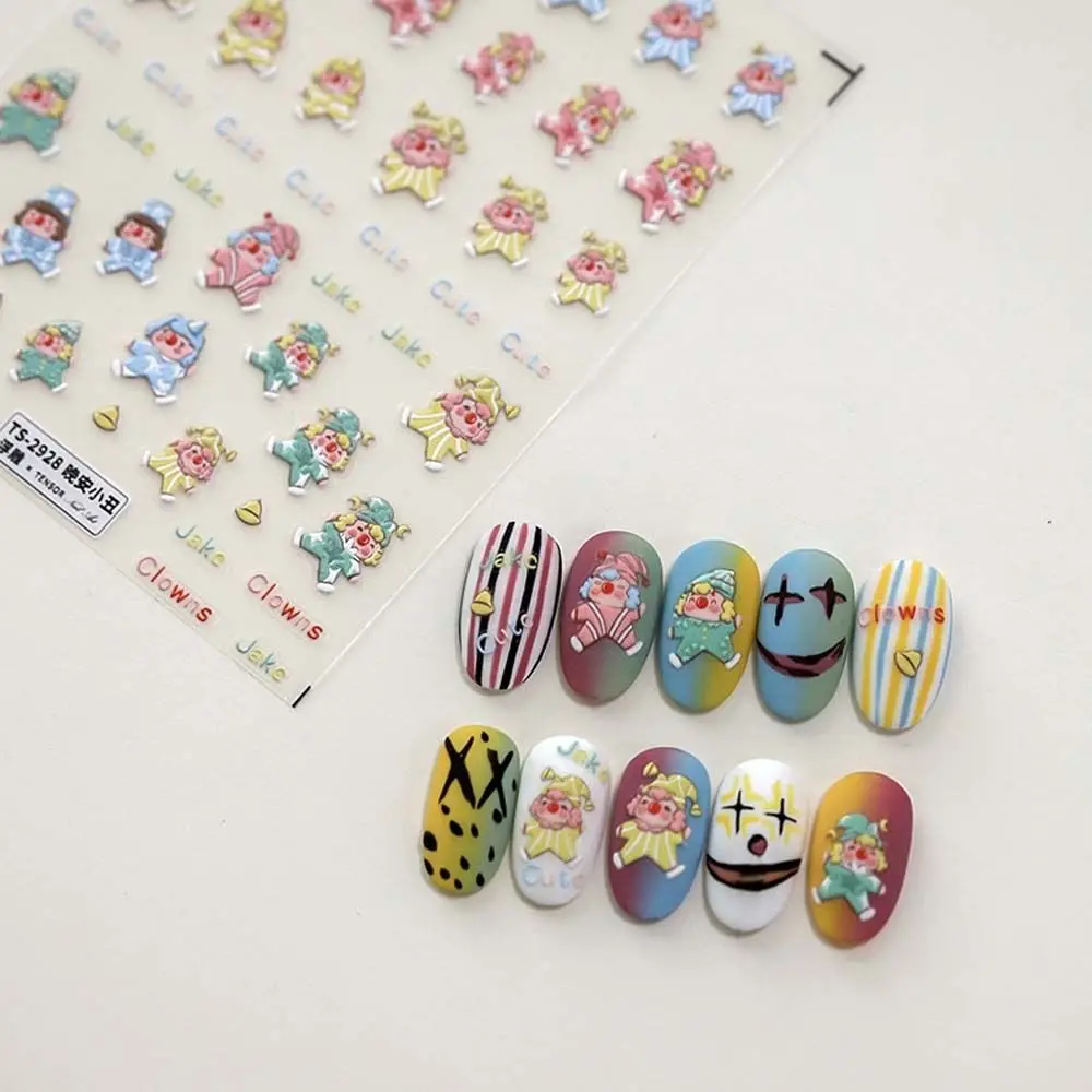 

Manicure Ornaments Cartoon Nail Stickers Nail Charms Cat Sheep Shaped Animals Nail Decals Embossed Sticker DIY Nail Decorations