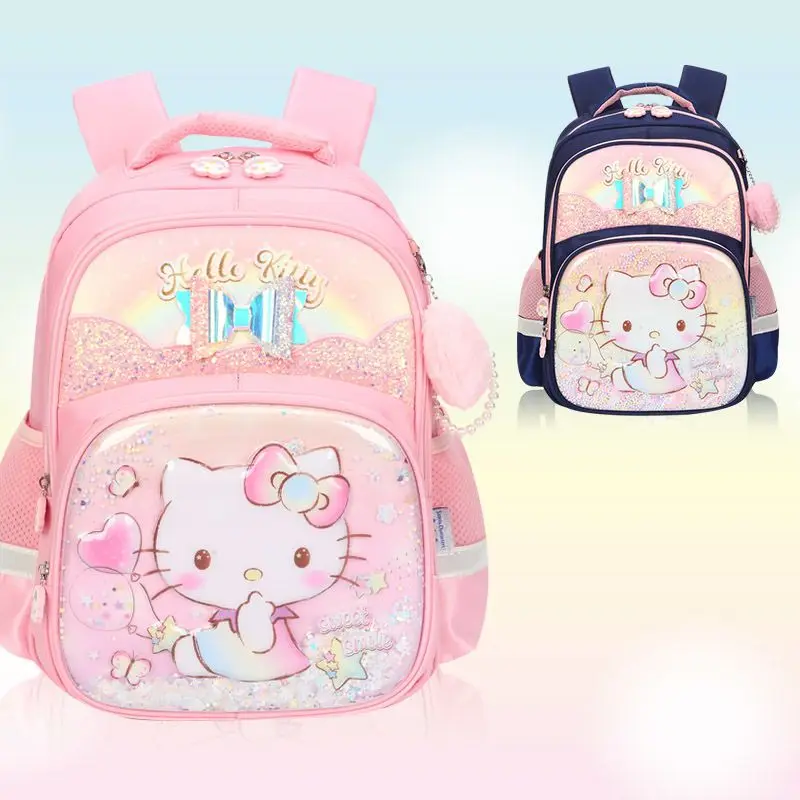 New Hellokitty Schoolbag Primary School Spine Protection Waterproof Backpack Girl Cute Good-looking Sanrio women student