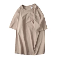 oversized t shirt women harajuku basic loose coffee brown short sleeve tees soft female solid tops khaki summer jumper