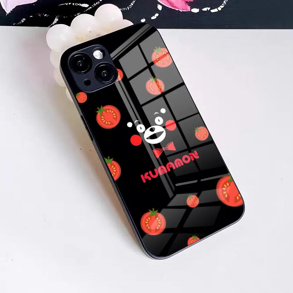 Фото Мультяшный чехол K-kumamoN для iPhone 17 Pro Max 16 15 14 Pro Max 13 11 X Xs Xr 8 7Plus, стеклянная накладка №5