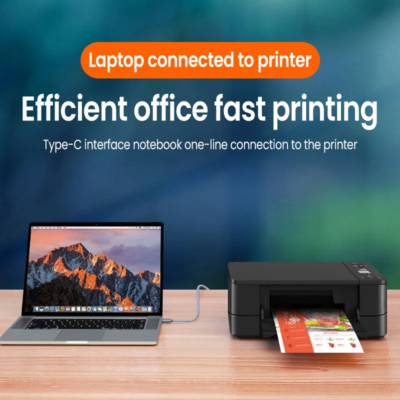 Кабель USB C к для принтера MacBook Pro сканер факсимильный аппарат HP Canon Dell Samsung Type 2 0 -