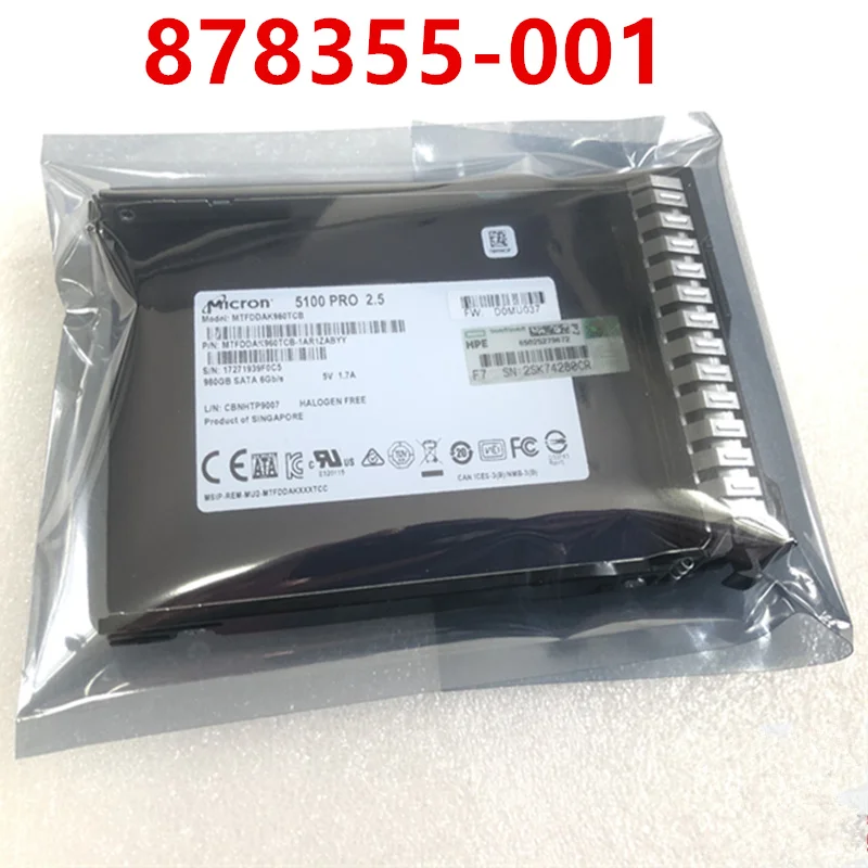 

Original 98% New Solid State Drive For HP 380G10 380G9 360 2.5" SSD SATA 960GB 878119-B21 878355-001