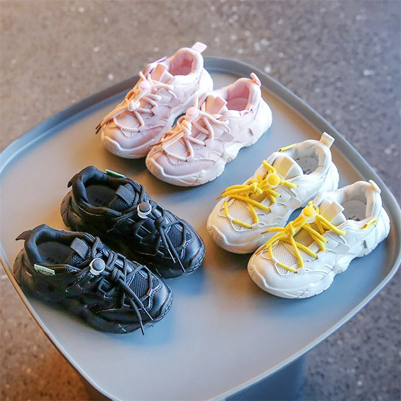 

Spring Autumn Mesh Kids Sport Shoes Breathable Slip On Chunky Sneakers For Girls Boys Soft Sole Non Slip Children Running Shoes