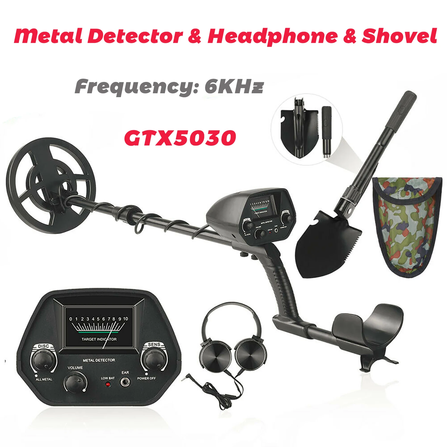 

GTX5030 Metal Detector Deep Sensitive Search Gold Digger & Headphone & Shovel SALE