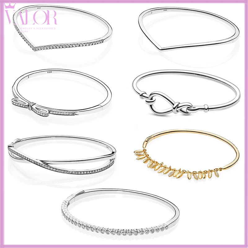 Новинка в Европе и Америке серебро 925 пробы Блестящий бесконечный секционный браслет подходит для оригинальных CharmsDIY Повседневный Браслет для женщин