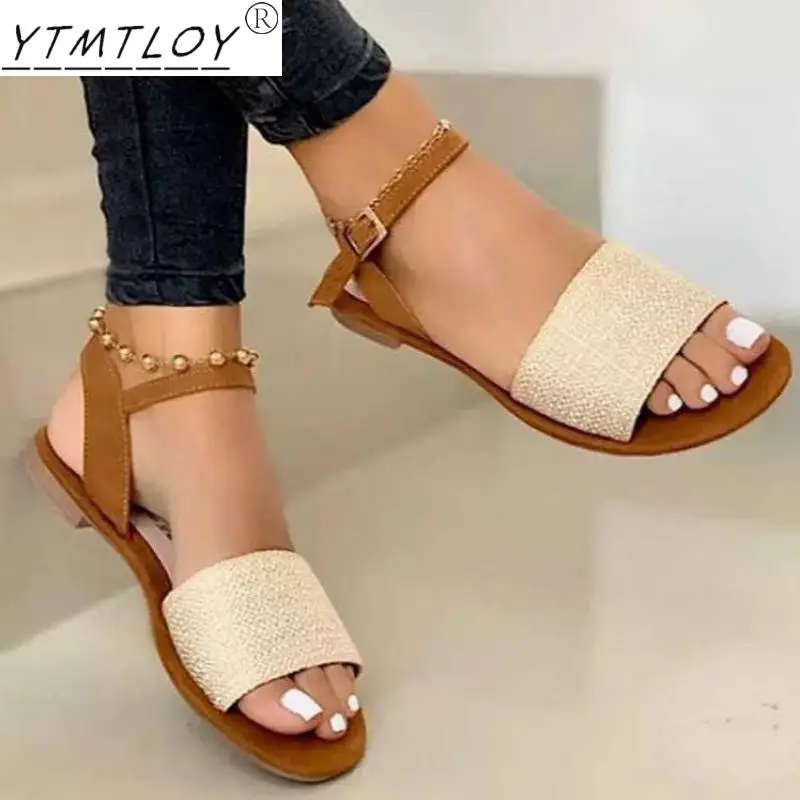 

Сандалии женские в стиле ретро, модная летняя обувь раньше, повседневные босоножки с принтом, пляжная обувь с пряжкой и ремешком, дамские бо...