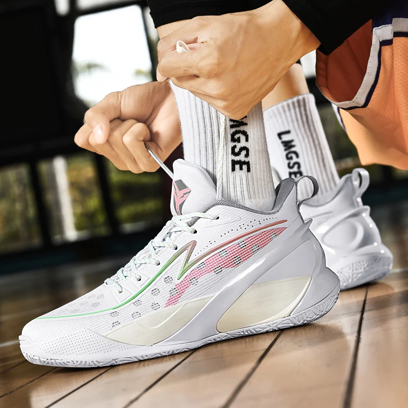 Brand Fashion Purple Men Professional Basketball Shoes Cushioning Non-Slip Sport Shoes Trainer Women Athletic Basketball Sneaker