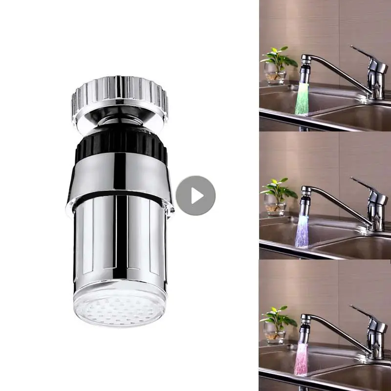 

LED Water Faucet Kitchen Bathroom Shower Tap Faucet Nozzle Head 7 Color Change Temperature Sensor Light Faucet Led