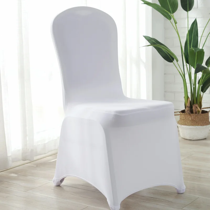

White chair cover Elastic cover Hotel wedding banquet chair cover All inclusive chair seat cover