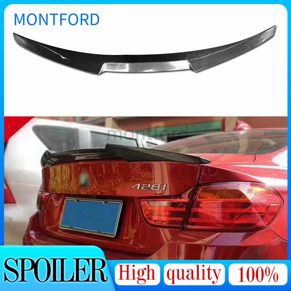 

M4 Style Carbon Fiber Rear Roof Spoiler Trunk Lip Wing For BMW F32 4 Series 2 Door Coupe F32 2014 2015 2016 - UP 420i 428i 430i