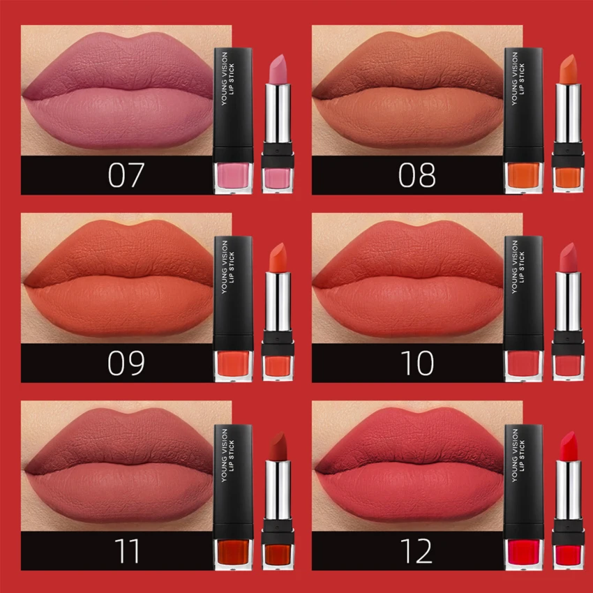 

Подарочная матовая помада YOUNG VISION, набор из 6 матовых помад, чашка для приклеивания, бархатная питательная помада