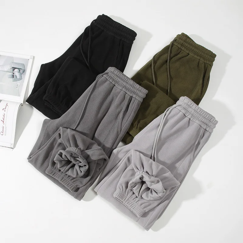 Мужские зимние теплые толстые флисовые брюки мужские бархатные джоггеры из