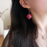 2022 small fresh sweet cherry pendant earrings for woman fashion korean jewelry wedding party romantic accessories girls gifts