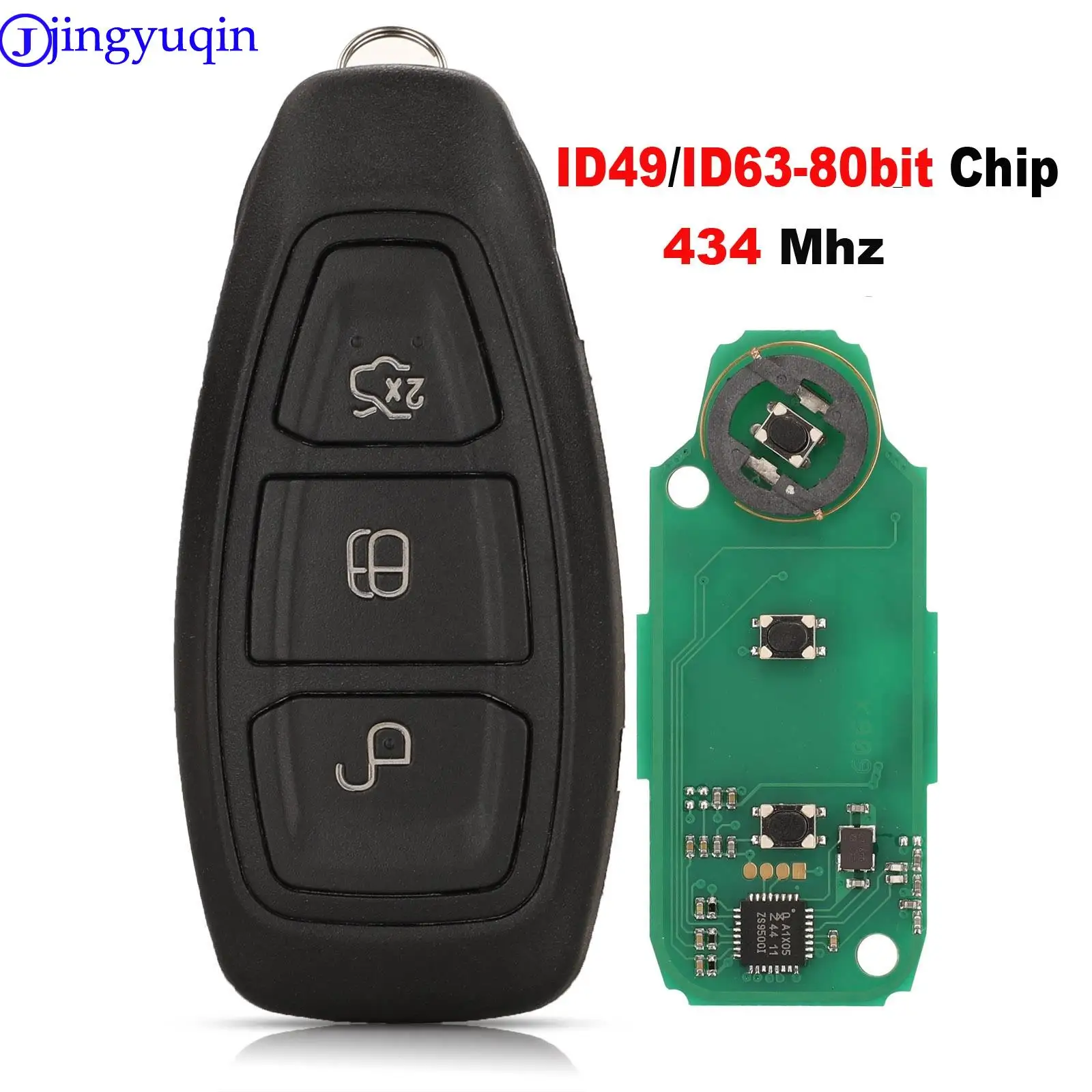 

Jingyuqin 433/434 МГц ID49/4D63 80 бит чип для Ford Focus C-Max Mondeo Kuga Fiesta B-Max умный дистанционный ключ без ключа