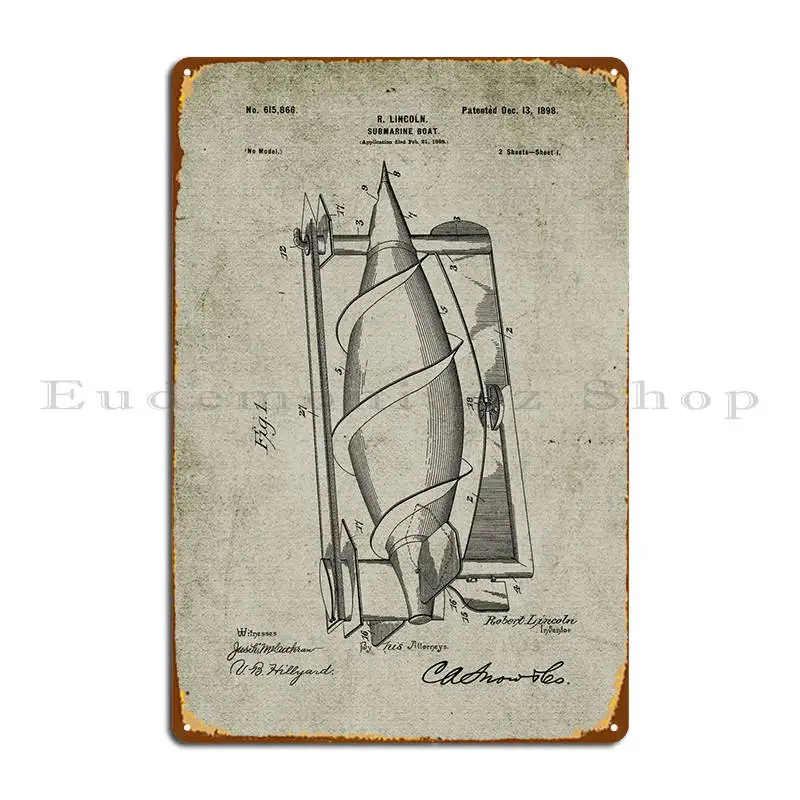 

1898, подводная лодка, металлическая фотография, украшение, рисунок клуба, фотопостер