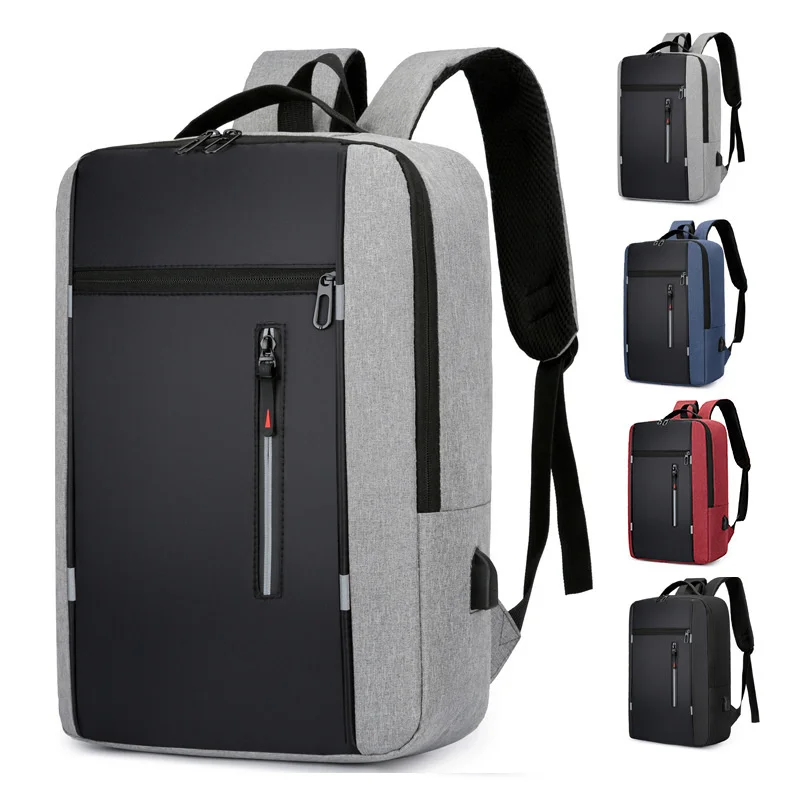 

Водонепроницаемый деловой рюкзак для мужчин, школьные ранцы с USB-разъемом для ноутбука 15,6 дюйма, вместительные мужские мешки