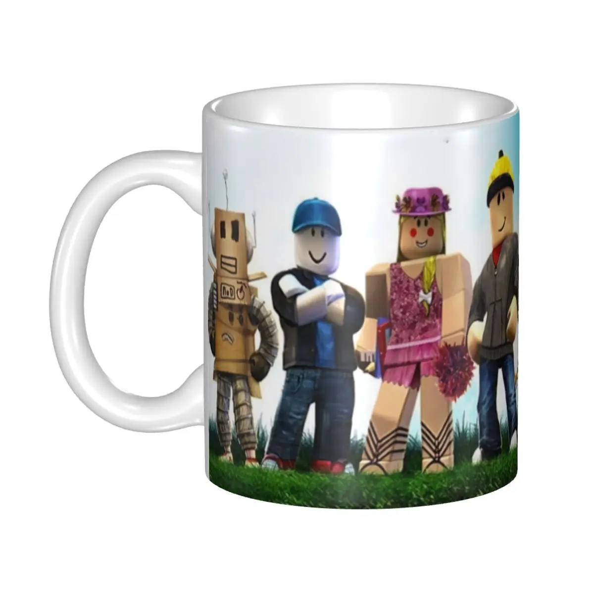 

Customized Robloxs Coffee Mugs DIY Shooting Virtual Game Ceramic Milk Tea Cups Outdoor Work Camping Beer Mug