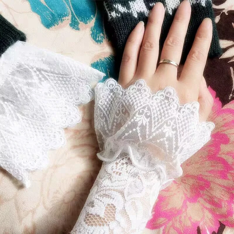 

nail shoot photo accessory White Princess Hollow Crochet Decorative Sleeves Manicure UV Gel Nail Polish Display Background Cuff