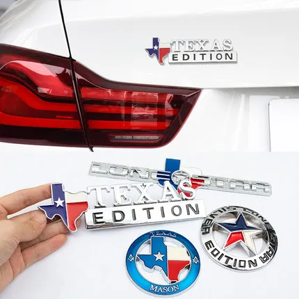 

1 Pcs 3D Metal TEXAS EDITION Car Stickers Emblem Badge for LoneStar Universal Car Decorative Accessories Lone Star Car Styling