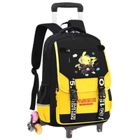pokemon 2 in 1 trolley backpack with wheels pikachu bag large capacity waterproof suitcase laptop can climb stairs travel bag