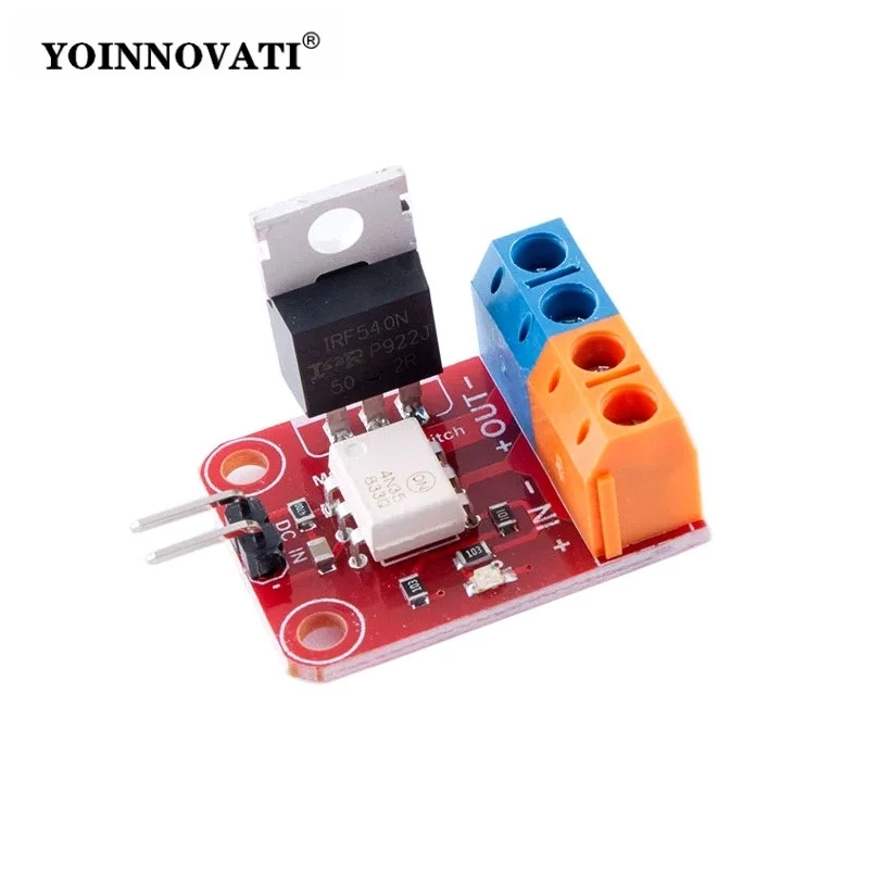 Фото Оптически изолированный модуль переключения MOSFET IRF540, плата транзисторного переключателя с полевым эффектом, 3.3-5В №1