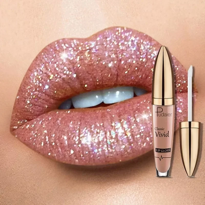 

NEW Colors Diamond Shimmer Glitter Lip Gloss Matte To Glitter Liquid Lipstick Waterproof Diamond Pearl Colour Lip Gloss Make Up