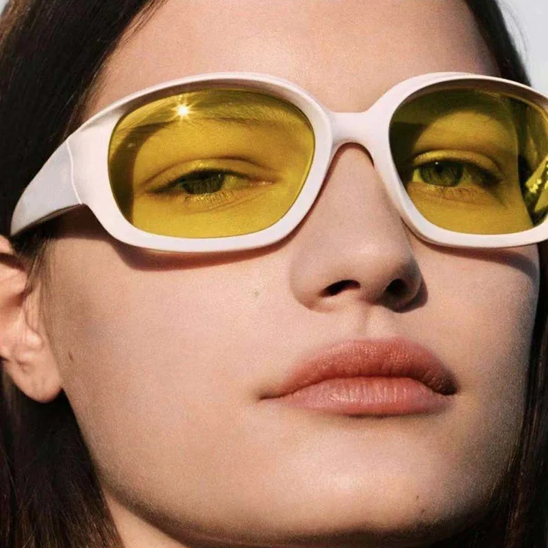 

Dropshipping UV400 Y2K Style Sunglasses Unisex Brand Design Mirror Luxury Colorful Vintage Fashion Sport Yellow Sun Glasses