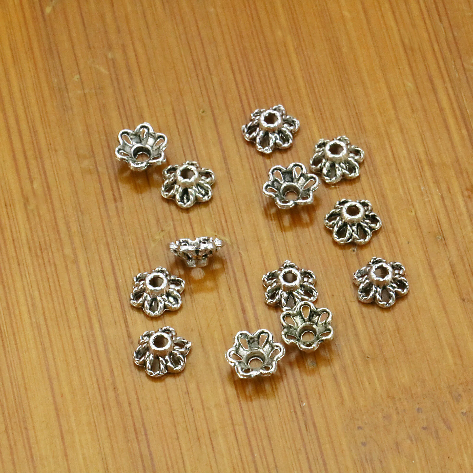 

Flower End Caps Spacer Beads Finding Hollow Receptacle Accessories For Necklace Bracelet Earrings Jewelry Making 6x3mm 5PCS