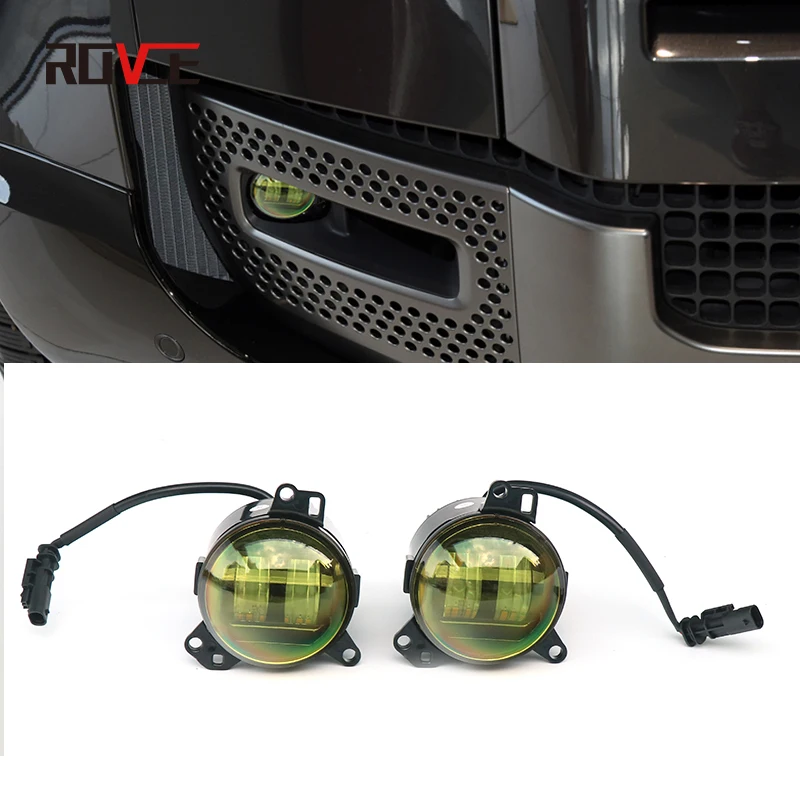 

Rovce 2Pcs 12V Universal High Bright LED Lights Car Front Yellow Fog Lamp Play And Plug Daytime Driving Light L630 Accessoires