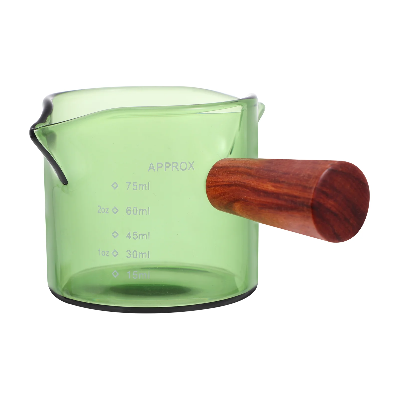 

Glass Jar Wooden Handle Coffee Container Cup Container with Scale