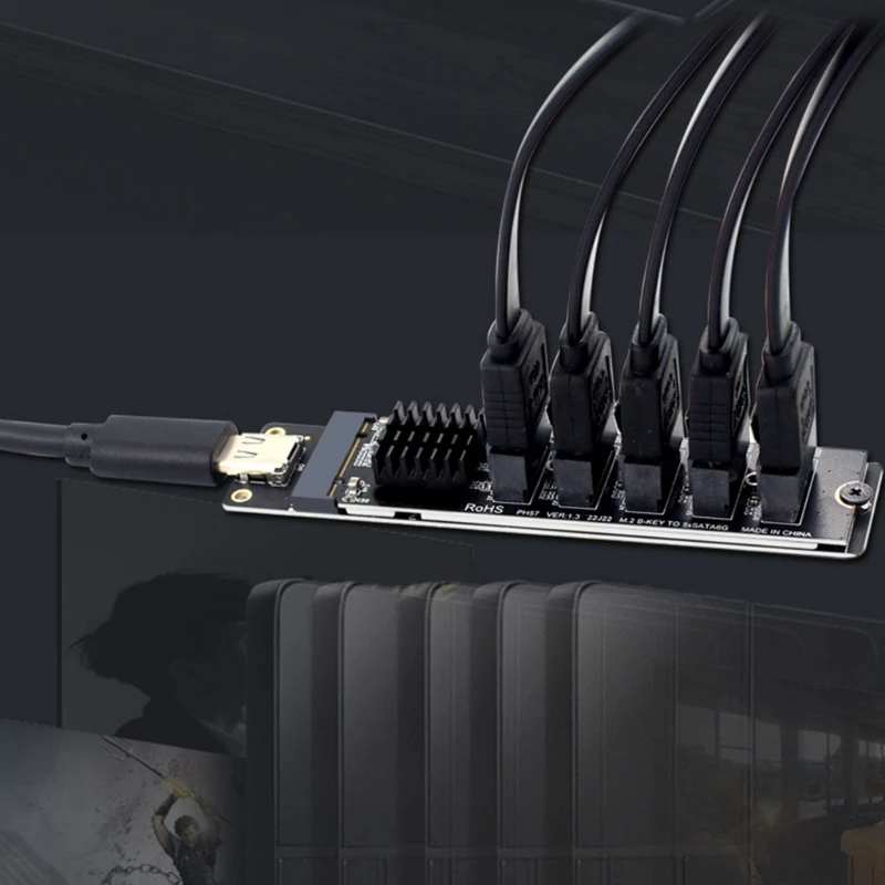 5-портовая карта расширения SATA3.0 PCIE с высокой скоростью 6 Гбит/с и портом TypeC