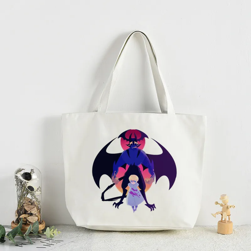 Женская/мужская сумка для супермаркета Harajuku с принтом манга Debiruman, вместительная сумка для ежедневного использования