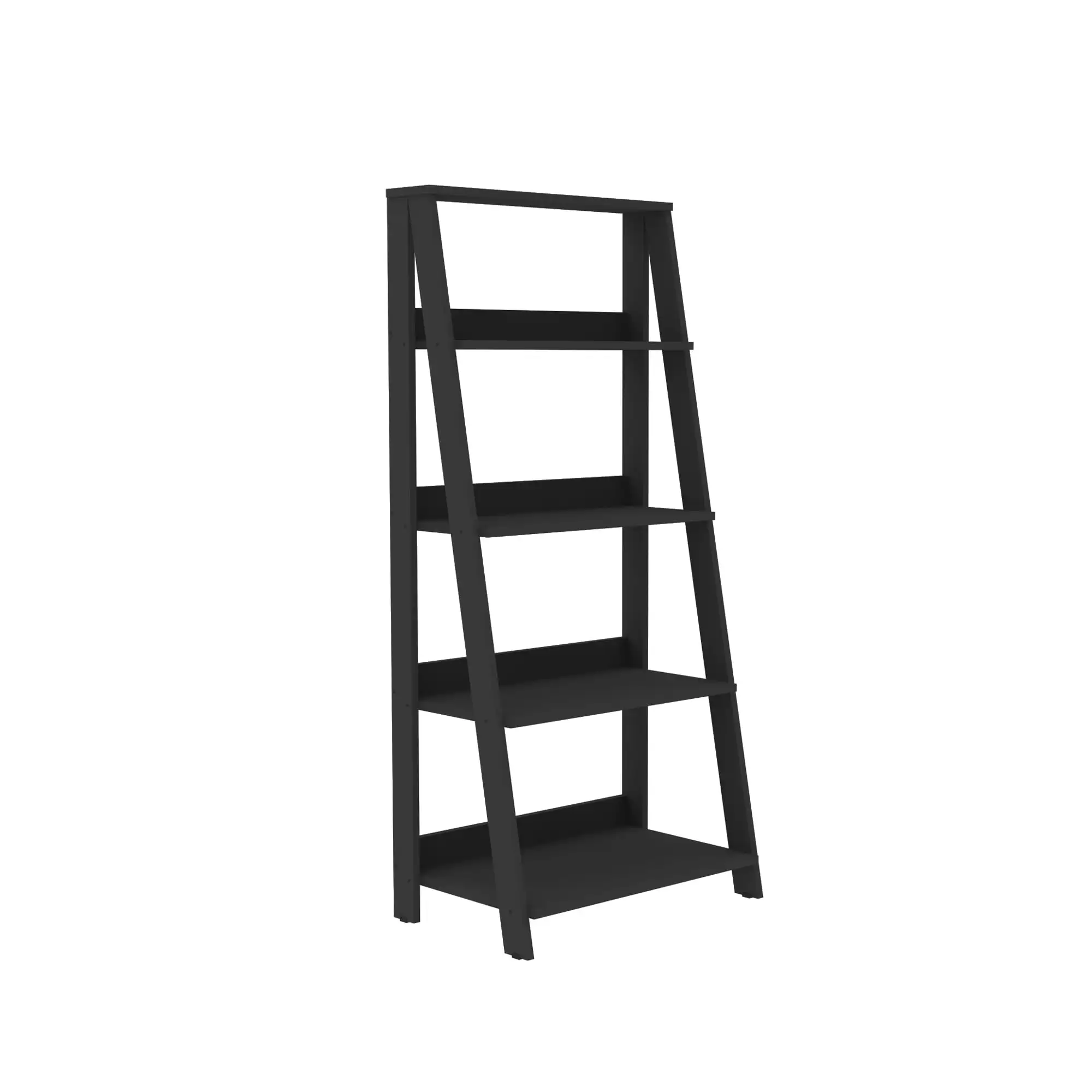 

Manor Park 4-Shelf Wood Leaning Ladder Bookshelf, Black