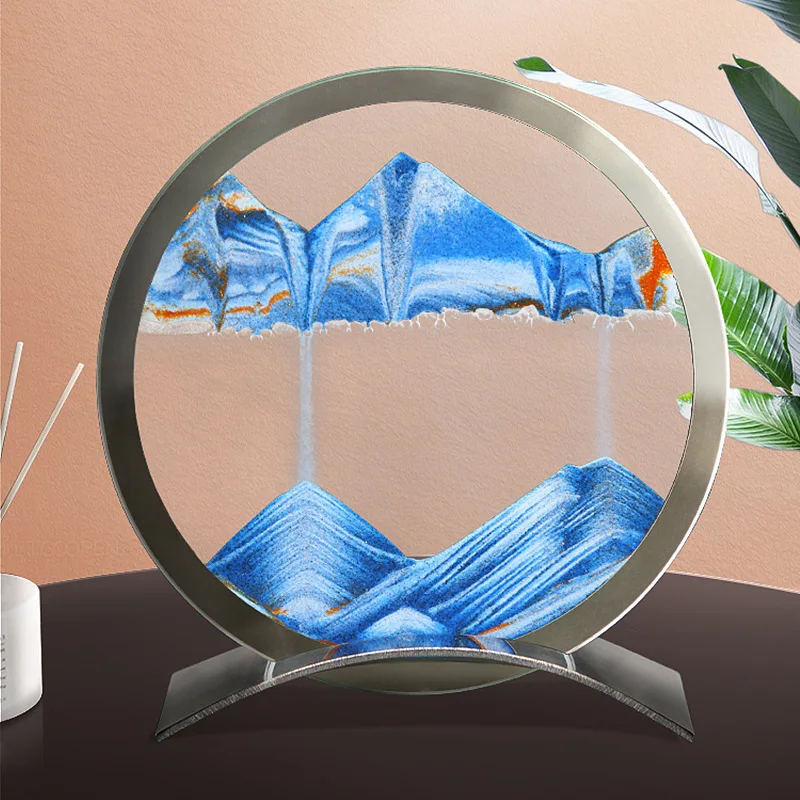 

3d-песочные часы, прямоугольные круглые стеклянные украшения для дома